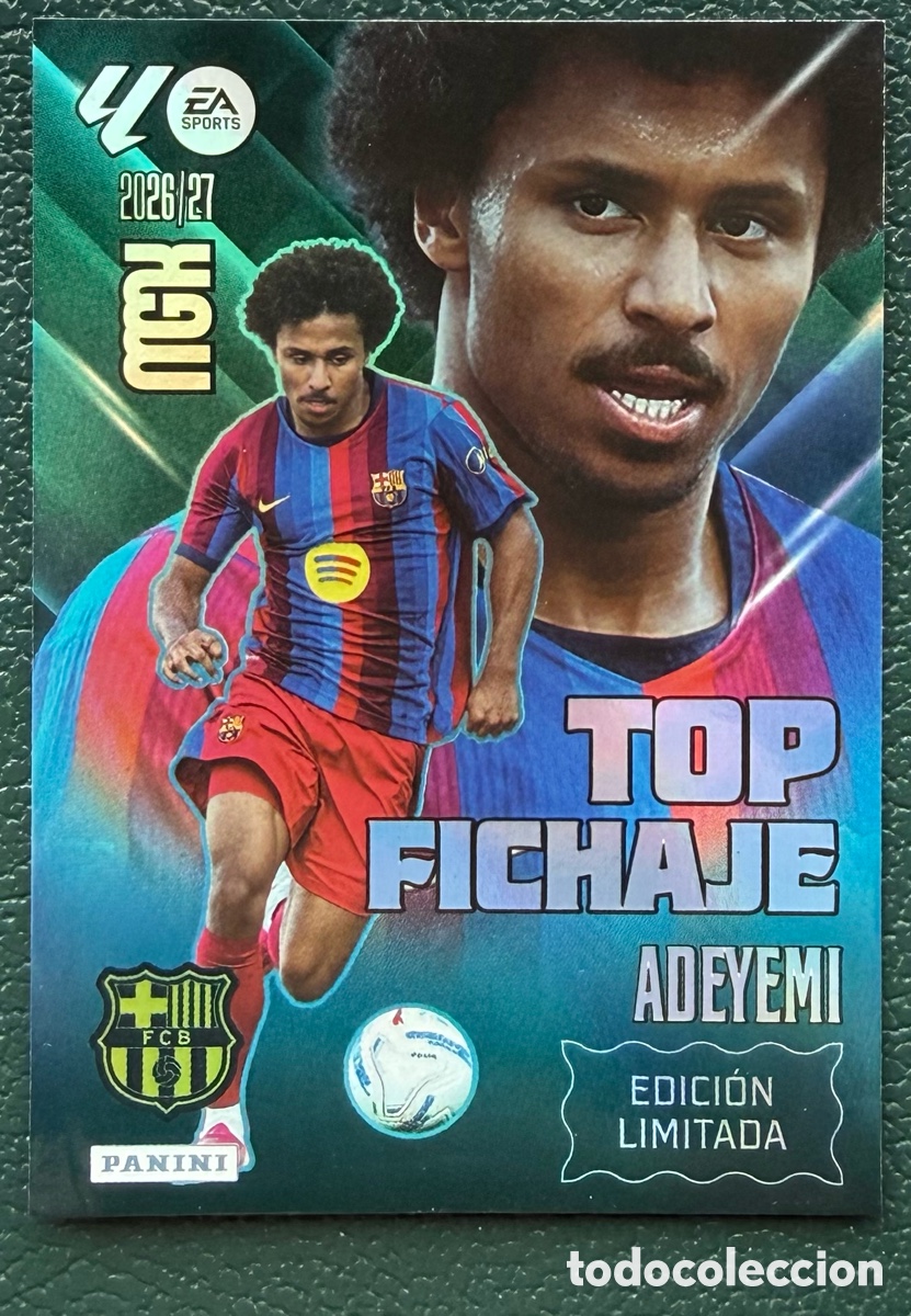 Fu&szlig;ball-Sticker: ADEYEMI FC BARCELONA EDICION LIMITADA FICHAS ALBUM MEGACRACKS 2026 2027 MGK 26 27