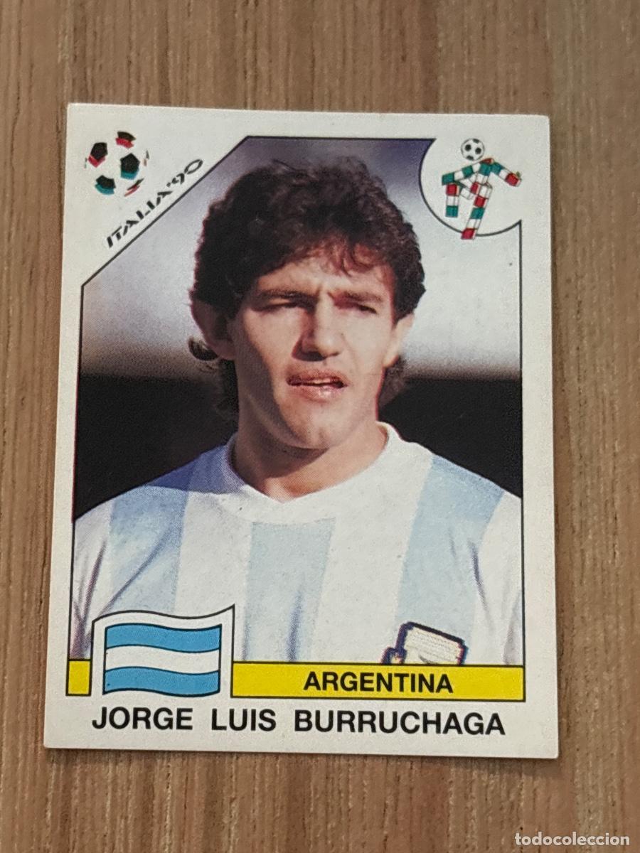 Cartes &agrave; collectionner de Football: 37. CROMO JORGE LUIS BURRUCHAGA ARGENTINA N 127 MUNDIAL ITALIA 90 1990 PANINI NUNCA PEGADO SIN PEGAR