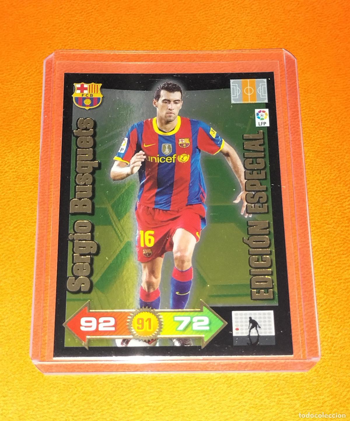Cromos de f&uacute;tbol: SERGIO BUSQUETS EDICION ESPECIAL FC BARCELONA CARD ADRENALYN XL LIGA BBVA 2010 2011 10 11 PANINI