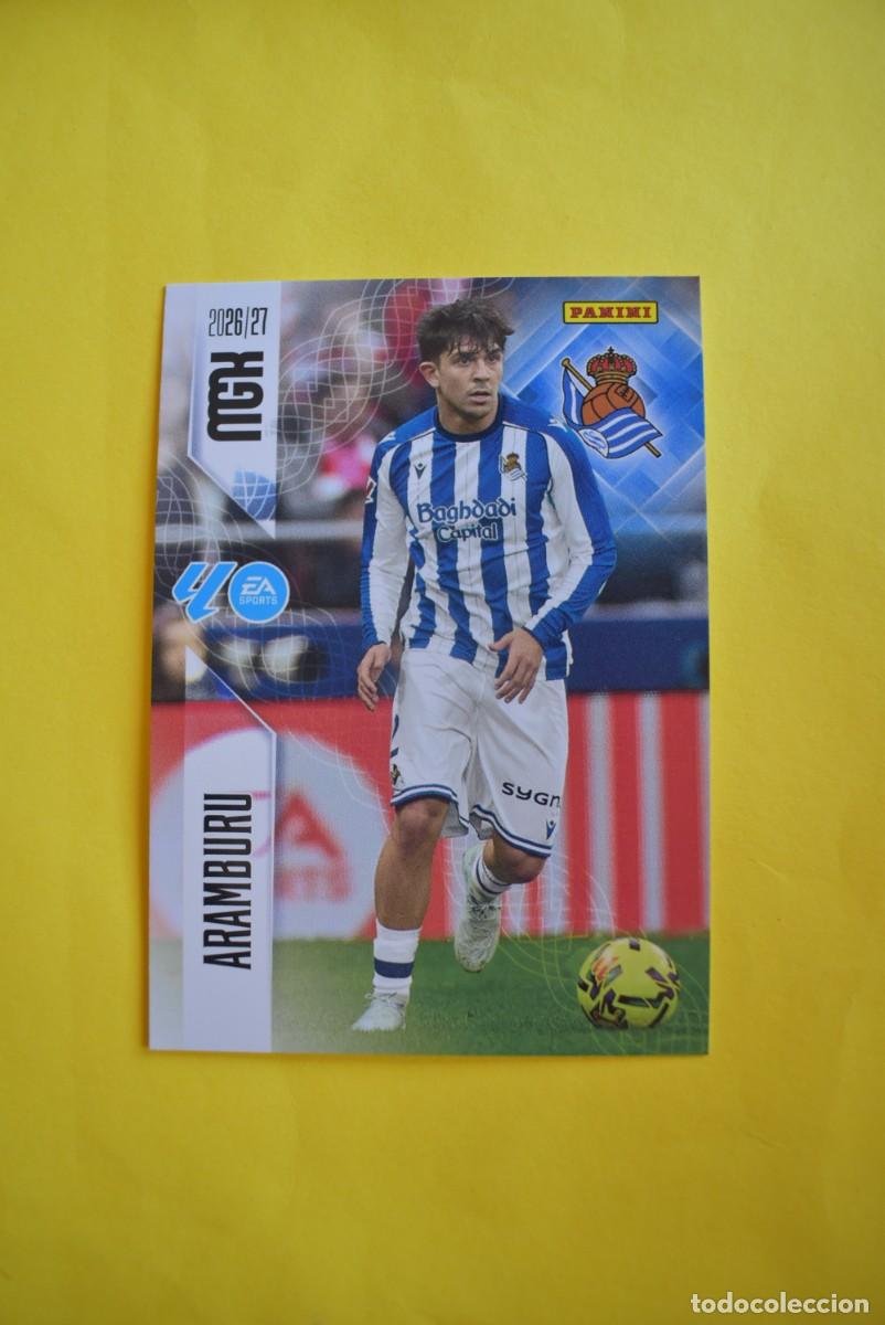 Cromos de f&uacute;tbol: Cromo La Liga. Megacracks. 2026 2027. 26 27. Aramburu. Real Sociedad. N. &ordm; 310. Panini