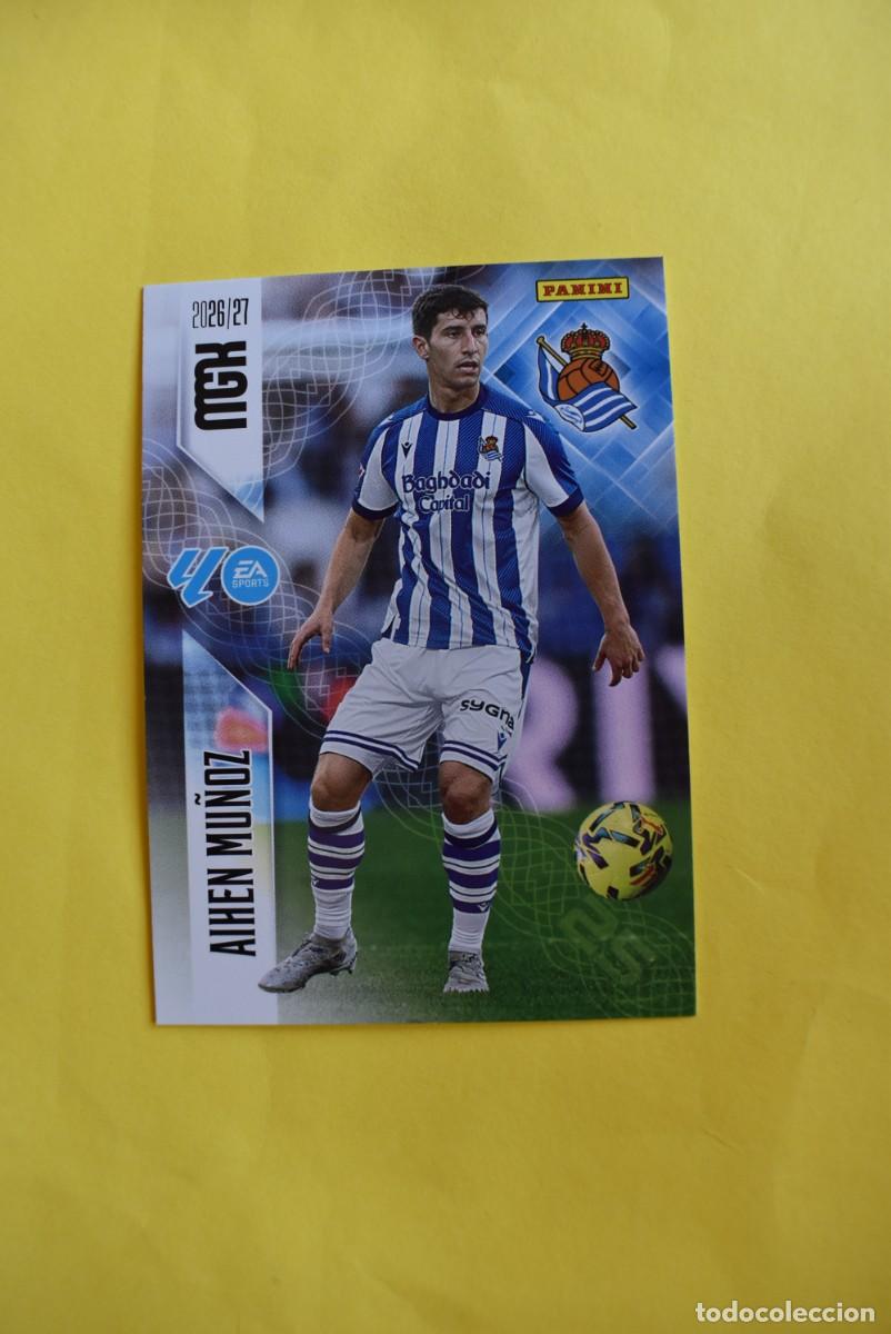 Cromos de f&uacute;tbol: Cromo La Liga. Megacracks. 2026 2027. 26 27. Aihen Mu&ntilde;oz. Real Sociedad. N. &ordm; 314. Panini