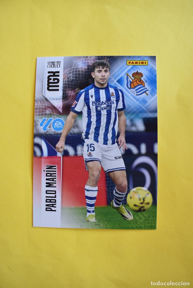 Cromos de f&uacute;tbol: Cromo La Liga. Megacracks. 2026 2027. 26 27. Pablo Mar&iacute;n. Real Sociedad. N. &ordm; 317. Panini