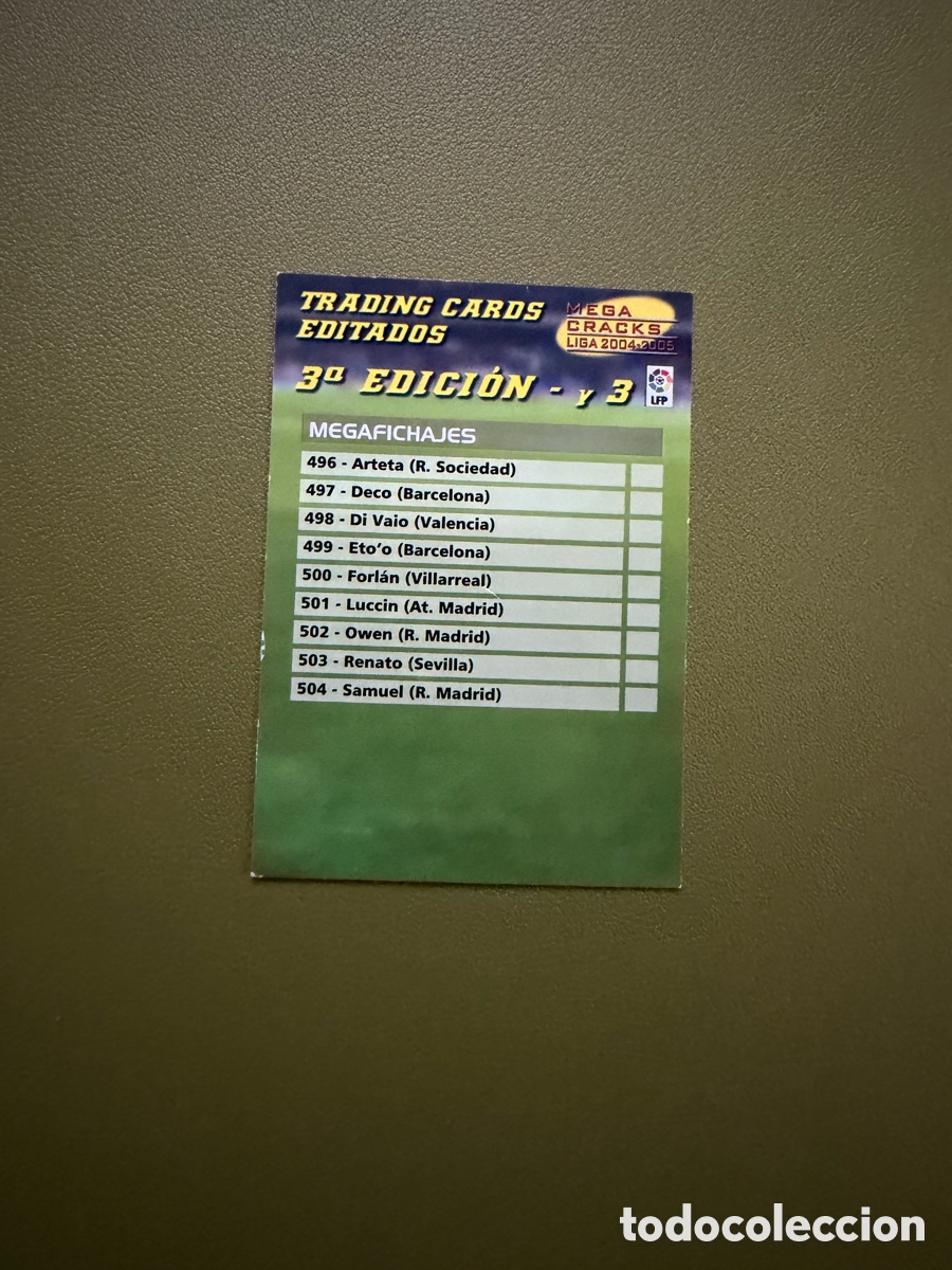 Cromos de f&uacute;tbol: &Iacute;ndice 3 edici&oacute;n 3 Megacracks 04/05 - Foto 1