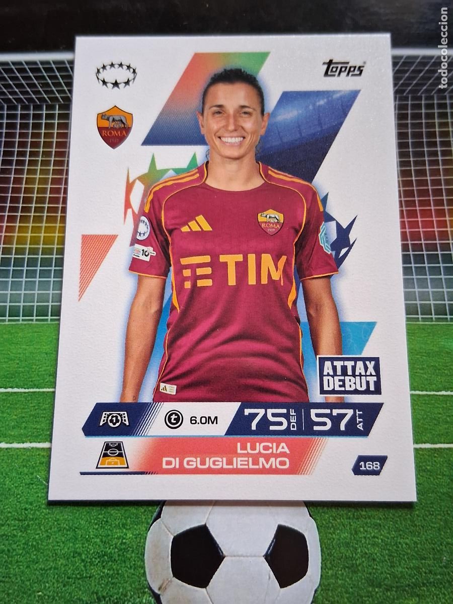 Cromos de f&uacute;tbol: 168 LUCIA DI GUGLIELMO ROMA TOPPS MATCH ATTAX EXTRA CHAMPIONS 2025 2026 25 26