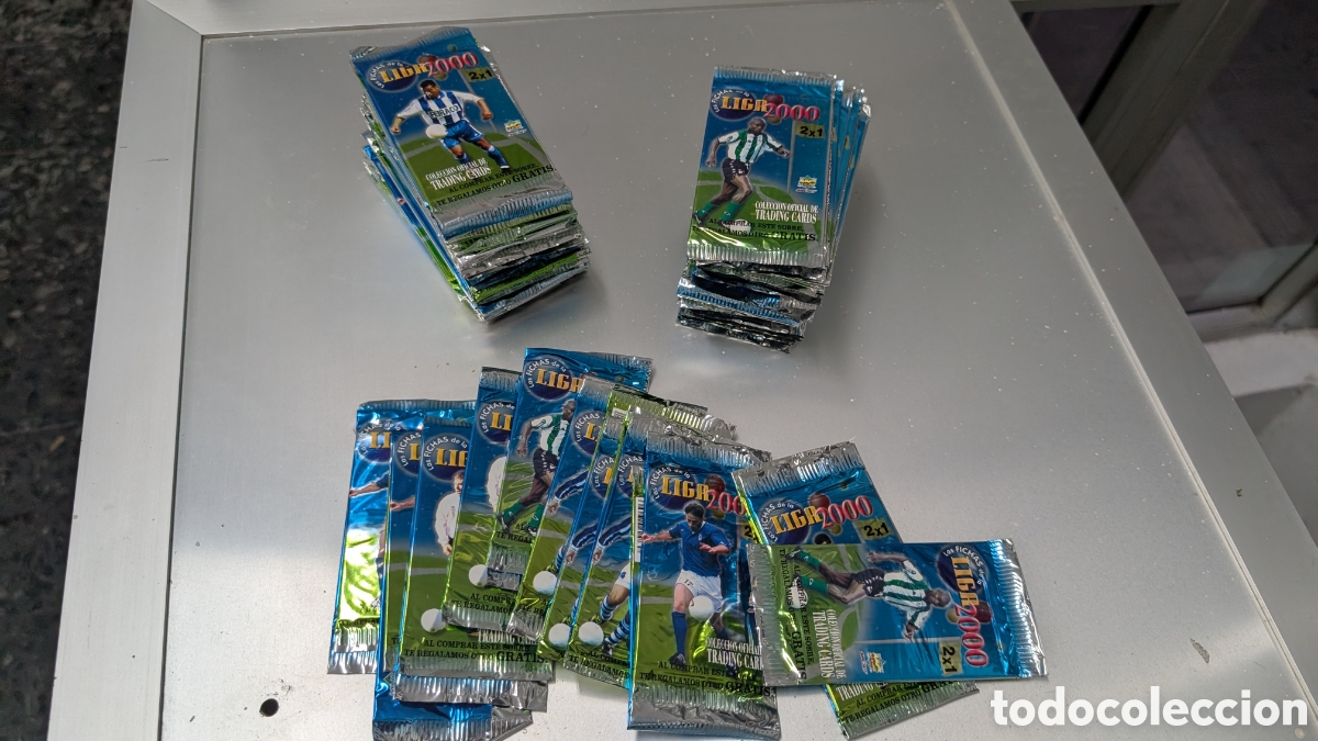 Cromos de f&uacute;tbol: LOTE 50 SOBRES DOBLES (100 SOBRES) MUNDICROMO FICHAS LIGA 2000/2001 00 01 NUEVOS NUNCA ABIERTOS