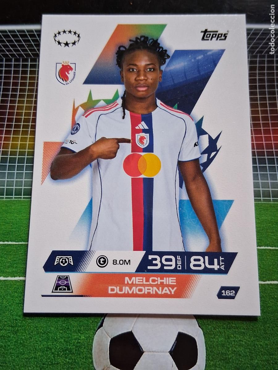 Cromos de f&uacute;tbol: 162 MELCHIE DUMORNAY OLYMPIQUE LYON TOPPS MATCH ATTAX EXTRA CHAMPIONS 2025 2026 25 26