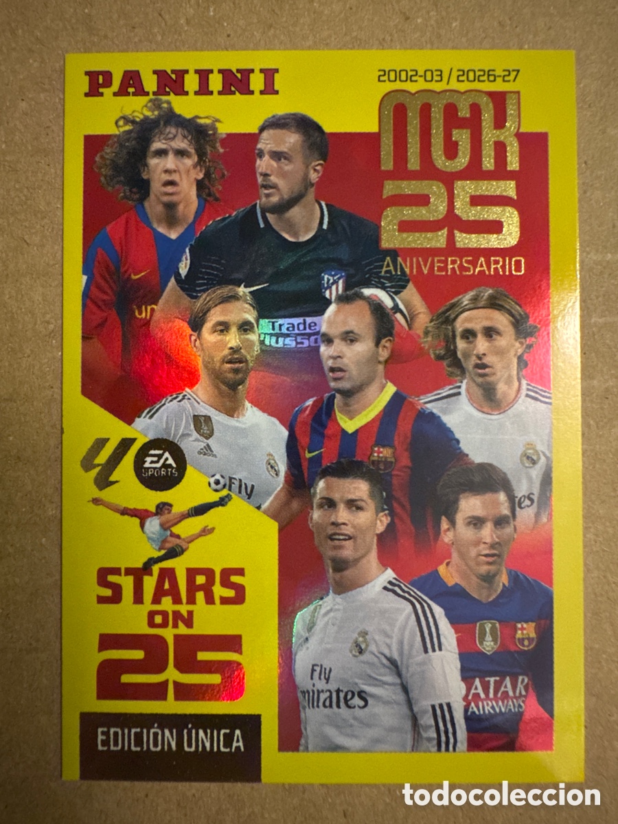 Cromos de f&uacute;tbol: # 425 2002 2003 02 / 03 Messi Cristiano Ronaldo Stars on 25 Megacracks 26 27 2026 2027 Edici&oacute;n &Uacute;nica