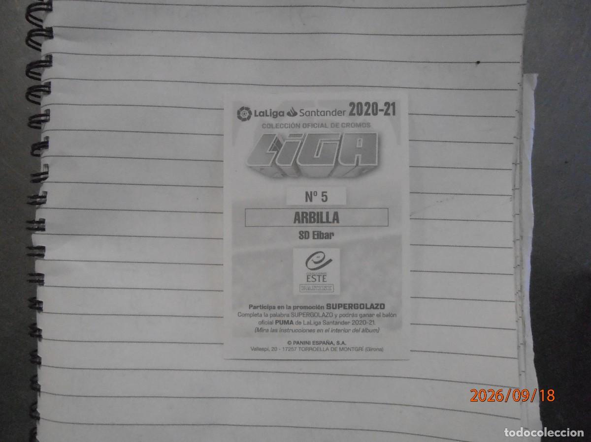 Cromos de f&uacute;tbol: Arbilla - Eibar n. 5 Este 2020-21 - Foto 2