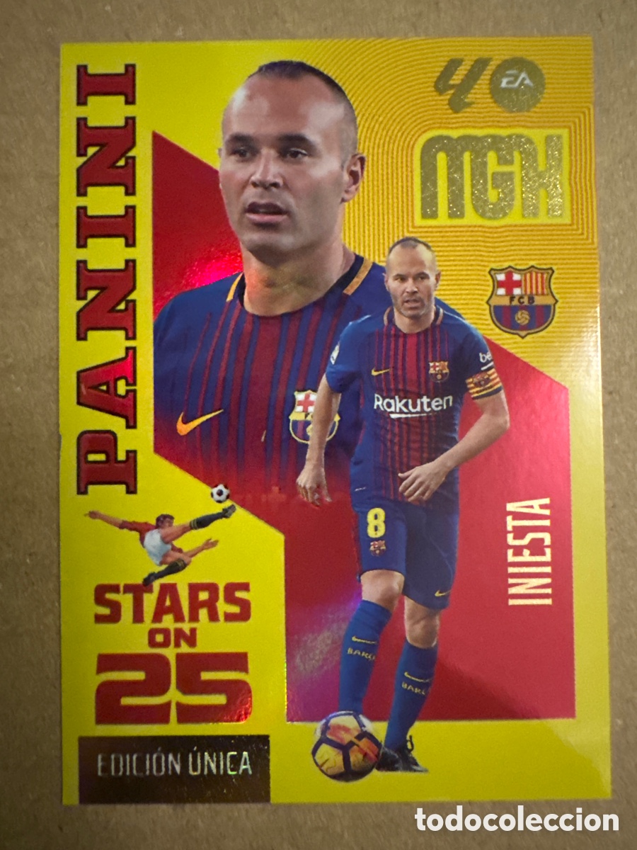 Cromos de f&uacute;tbol: # 434 Iniesta FC Barcelona Stars on 25 Megacracks 26 27 2026 2027 Edici&oacute;n &Uacute;nica