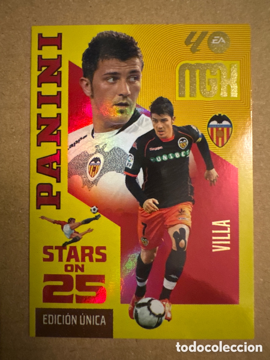 Cromos de f&uacute;tbol: # 435 David Villa Valencia Stars on 25 Megacracks 26 27 2026 2027 Edici&oacute;n &Uacute;nica
