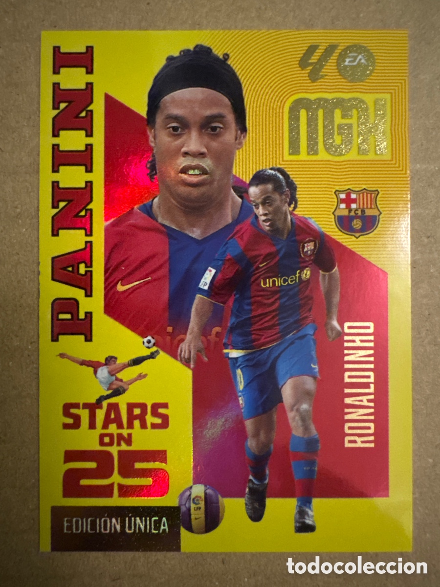 Cromos de f&uacute;tbol: # 436 Ronaldinho FC Barcelona Stars on 25 Megacracks 26 27 2026 2027 Edici&oacute;n &Uacute;nica