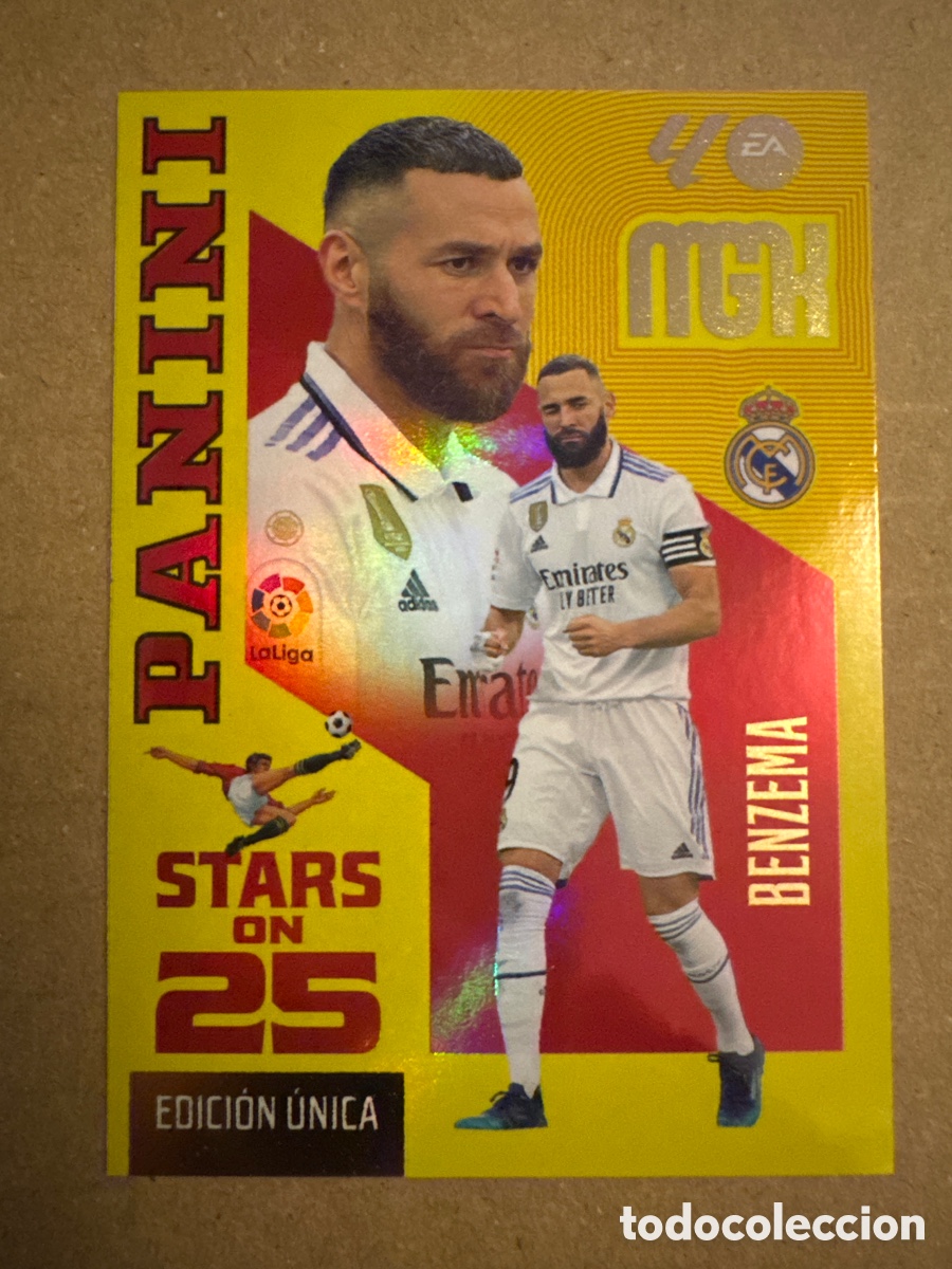Cromos de f&uacute;tbol: # 441 Benzema Real Madrid Stars on 25 Megacracks 26 27 2026 2027 Edici&oacute;n &Uacute;nica