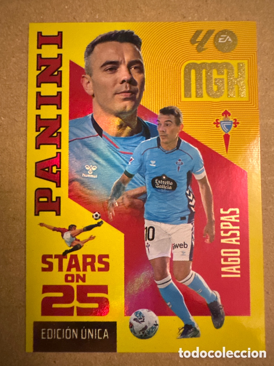 Cromos de f&uacute;tbol: # 444 Iago Aspas Celta de Vigo Stars on 25 Megacracks 26 27 2026 2027 Edici&oacute;n &Uacute;nica