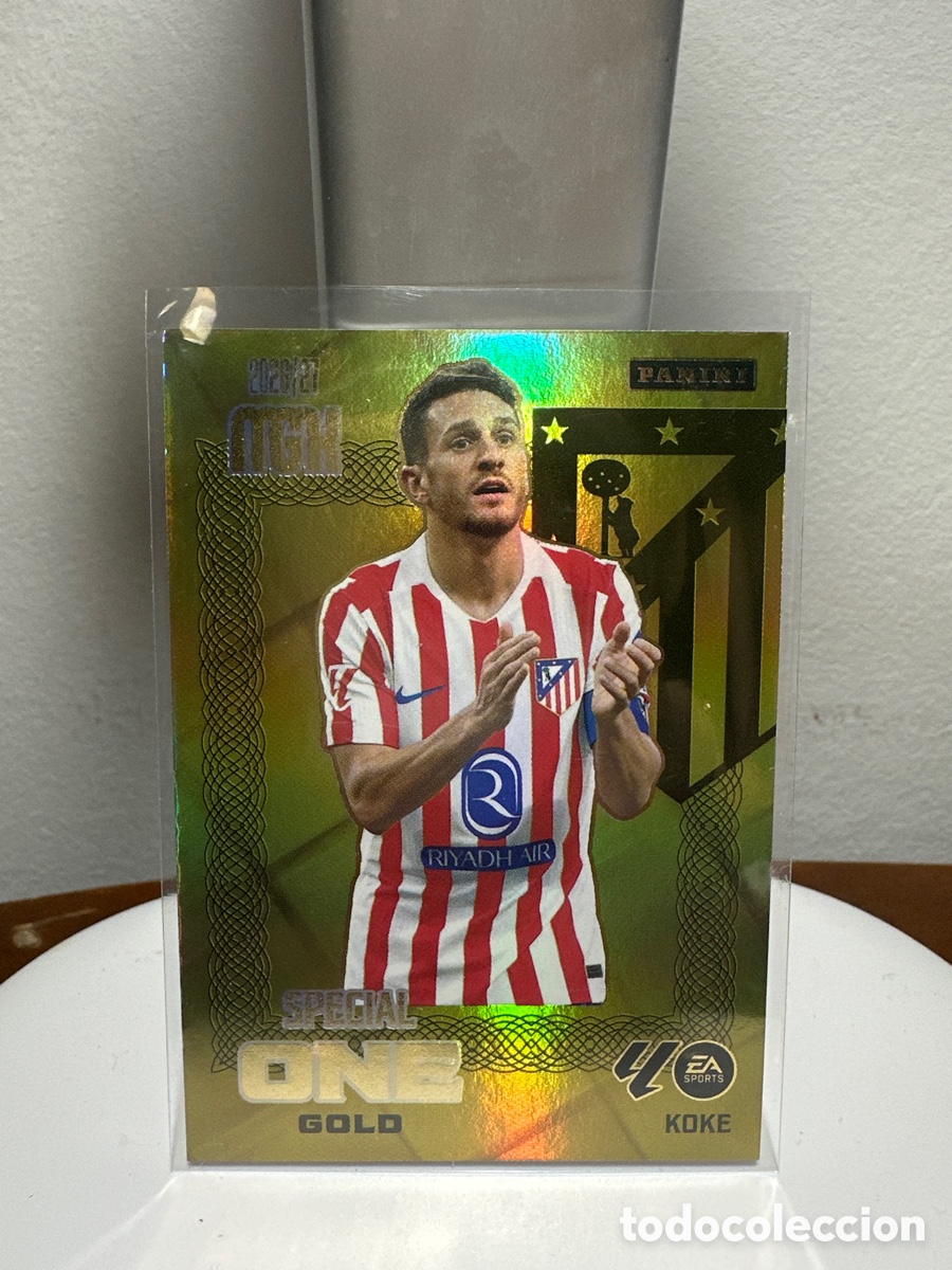 Football Stickers: KOKE SPECIAL ONE GOLD MEGACRACKS 2026 2027 2026 27 ATLETICO DE MADRID