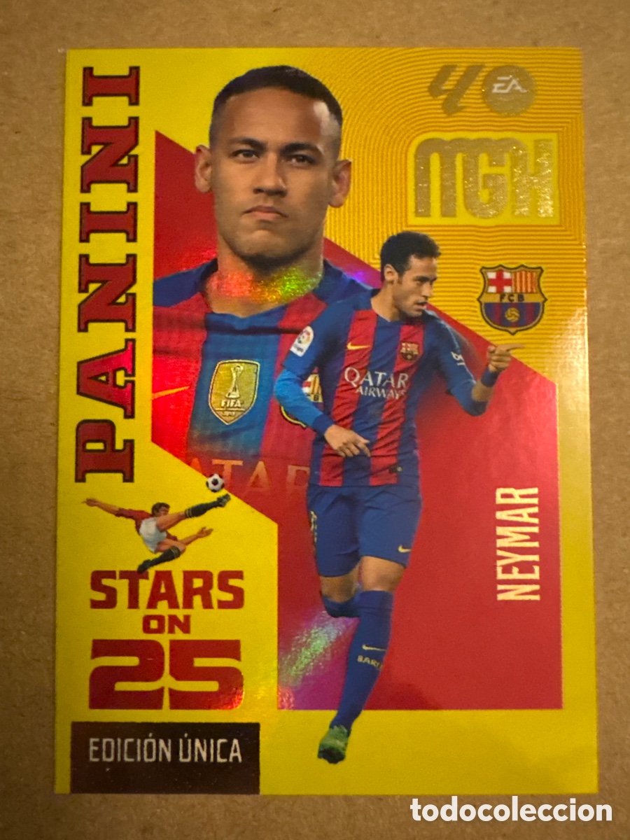 Cromos de f&uacute;tbol: # 446 Neymar FC Barcelona Stars on 25 Megacracks 26 27 2026 2027 Edici&oacute;n &Uacute;nica