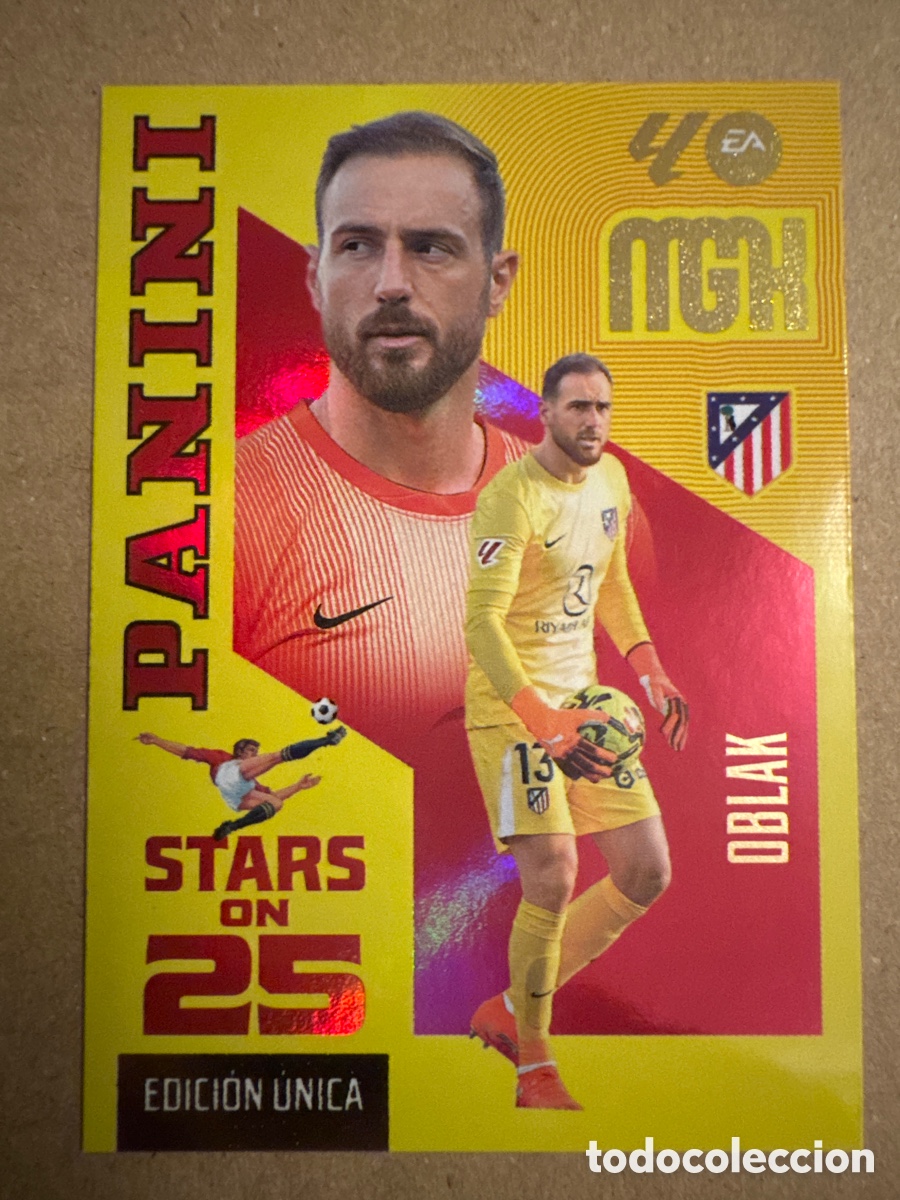 Cromos de f&uacute;tbol: # 447 Oblak Atl&eacute;tico de Madrid Stars on 25 Megacracks 26 27 2026 2027 Edici&oacute;n &Uacute;nica