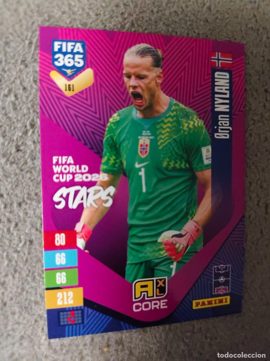 Football Stickers: 161 365 ADRENALYN 26 27 &Oslash;RJAN NYLAND NORUEGA WORLD CUP STARS CORE 2026 2027 FIFA PANINI AAV