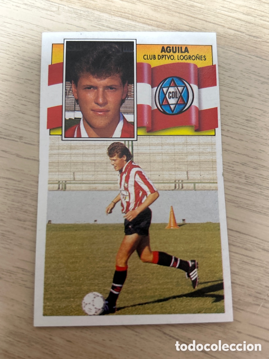 Fu&szlig;ball-Sticker: AGUILA LOGRO&Ntilde;ES COLOCA LIGA ESTE 1990 1991 90 91 NUNCA PEGADO SIN PEGAR