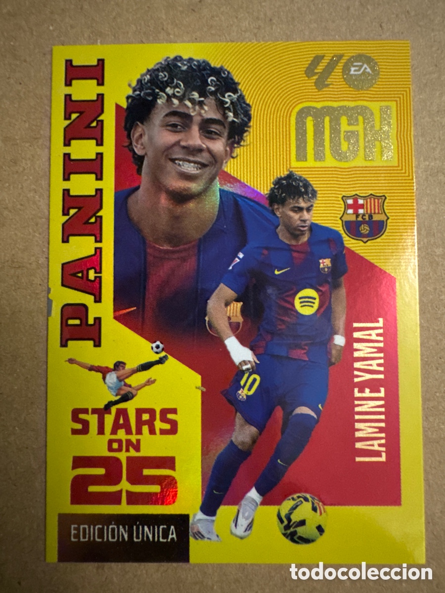 Cromos de f&uacute;tbol: # 449 Lamine Yamal FC Barcelona Stars on 25 Megacracks 26 27 2026 2027 Edici&oacute;n &Uacute;nica