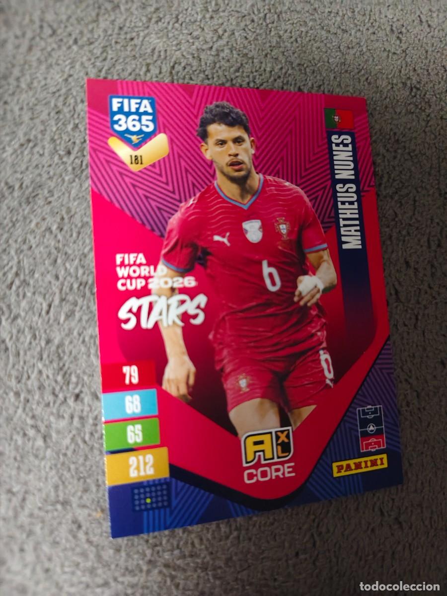 Cromos de f&uacute;tbol: 181 365 ADRENALYN 26 27 MATHEUS NUNES PORTUGAL WORLD CUP STARS CORE 2026 2027 FIFA PANINI AAV