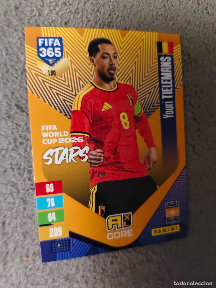 Cromos de f&uacute;tbol: 190 365 ADRENALYN 26 27 YOURI TIELEMANS B&Eacute;LGICA WORLD CUP STARS CORE 2026 2027 FIFA PANINI AAV