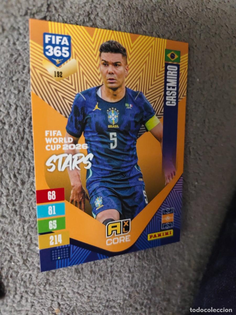 Cromos de f&uacute;tbol: 192 365 ADRENALYN 26 27 CASEMIRO BRASIL WORLD CUP STARS CORE 2026 2027 FIFA PANINI AAV