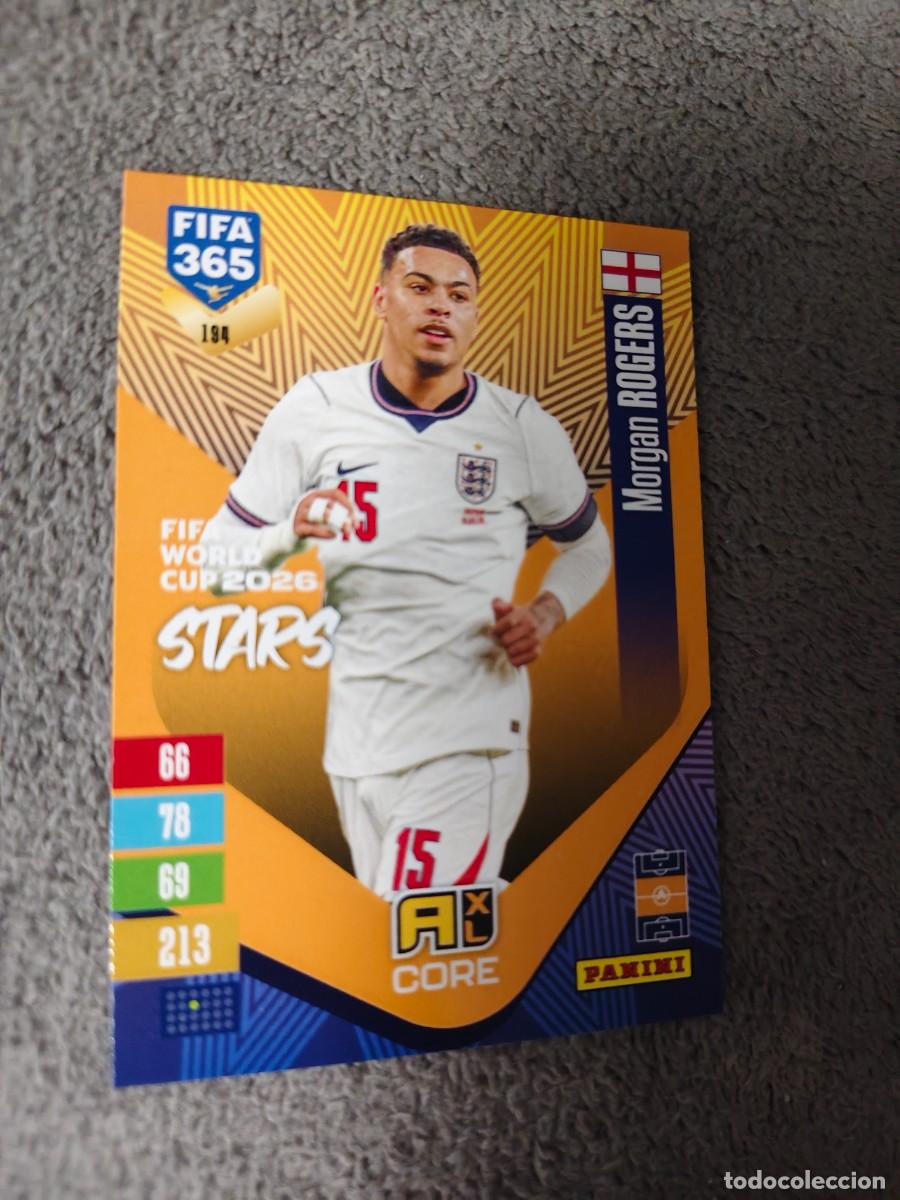 Cromos de f&uacute;tbol: 194 365 ADRENALYN 26 27 MORGAN ROGERS INGLATERRA WORLD CUP STARS CORE 2026 2027 FIFA PANINI AAV
