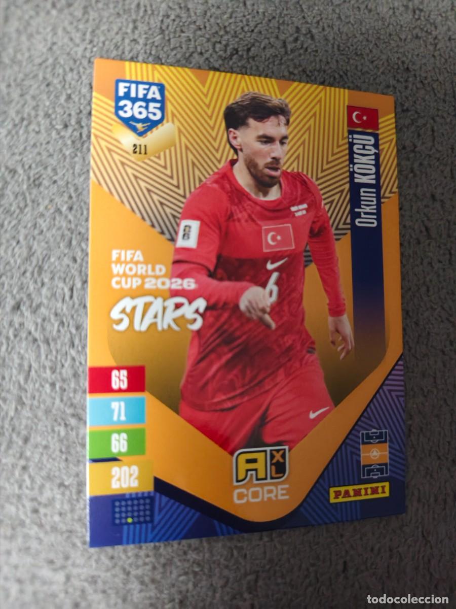 Cromos de f&uacute;tbol: 211 365 ADRENALYN 26 27 ORKUN K&Ouml;K&Ccedil;&Uuml; TURQU&Iacute;A WORLD CUP STARS CORE 2026 2027 FIFA PANINI AAV