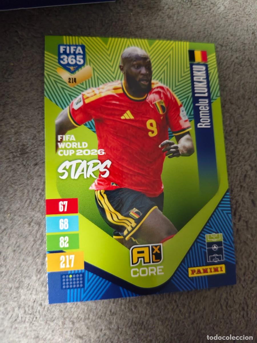 Cartes &agrave; collectionner de Football: 214 365 ADRENALYN 26 27 ROMELU LUKAKU B&Eacute;LGICA WORLD CUP STARS CORE 2026 2027 FIFA PANINI AAV