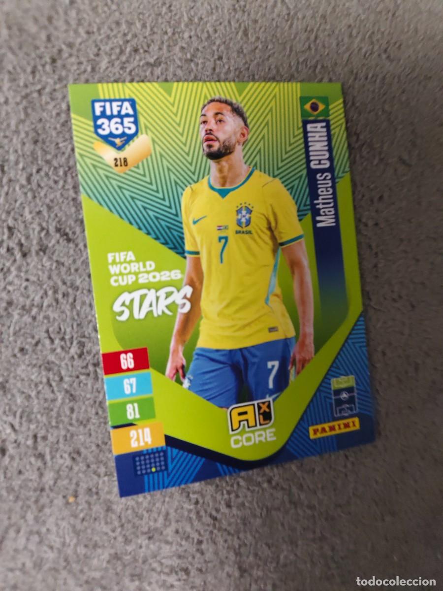 Cartes &agrave; collectionner de Football: 218 365 ADRENALYN 26 27 MATHEUS CUNHA BRASIL WORLD CUP STARS CORE 2026 2027 FIFA PANINI AAV