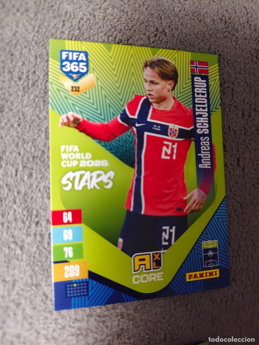 Cromos de f&uacute;tbol: 232 365 ADRENALYN 26 27 ANDREAS SCHJELDERUP NORUEGA WORLD CUP STARS CORE 2026 2027 FIFA PANINI AAV