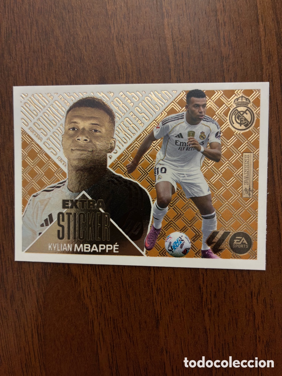 Cromos de f&uacute;tbol: Cromo EXTRA STICKER BRONCE Kylian Mbapp&eacute; - Real Madrid - Colecci&oacute;n Este Liga 2026-27