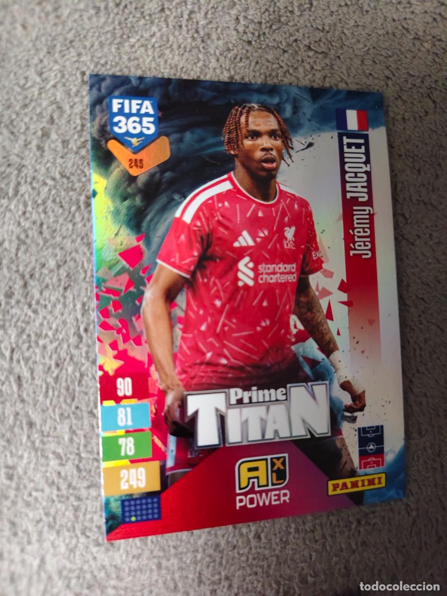 Cromos de f&uacute;tbol: 245 365 ADRENALYN 26 27 J&Eacute;R&Eacute;MY JACQUET LIVERPOOL PRIME TITAN 2026 2027 FIFA PANINI AAV
