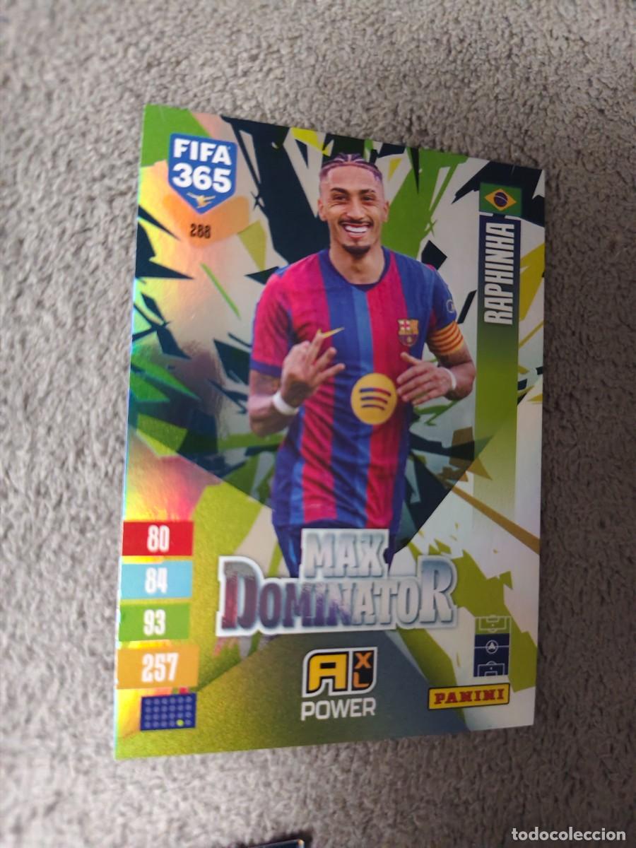 Cromos de f&uacute;tbol: 288 365 ADRENALYN 26 27 RAPHINHA FC BARCELONA MAX DOMINATOR POWER 2026 2027 FIFA PANINI AAV