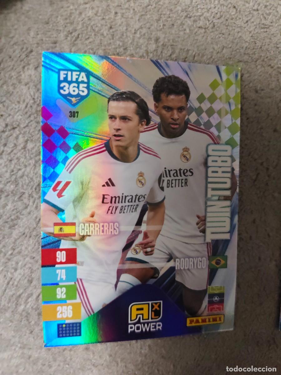 Cromos de f&uacute;tbol: 307 365 ADRENALYN 26 27 &Aacute;LVARO CARRERAS RODRYGO REAL MADRID CF TWIN TURBO 2026 2027 FIFA PANINI AAV