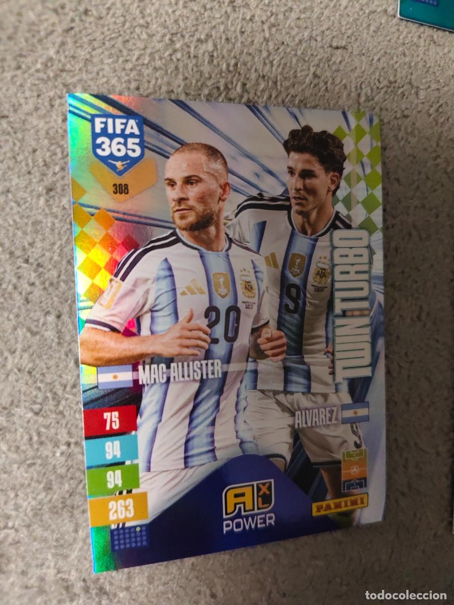 Cromos de f&uacute;tbol: 308 365 ADRENALYN 26 27 MAC ALLISTER JULI&Aacute;N ALVAREZ ARGENTINA TWIN TURBO 2026 2027 FIFA PANINI AAV