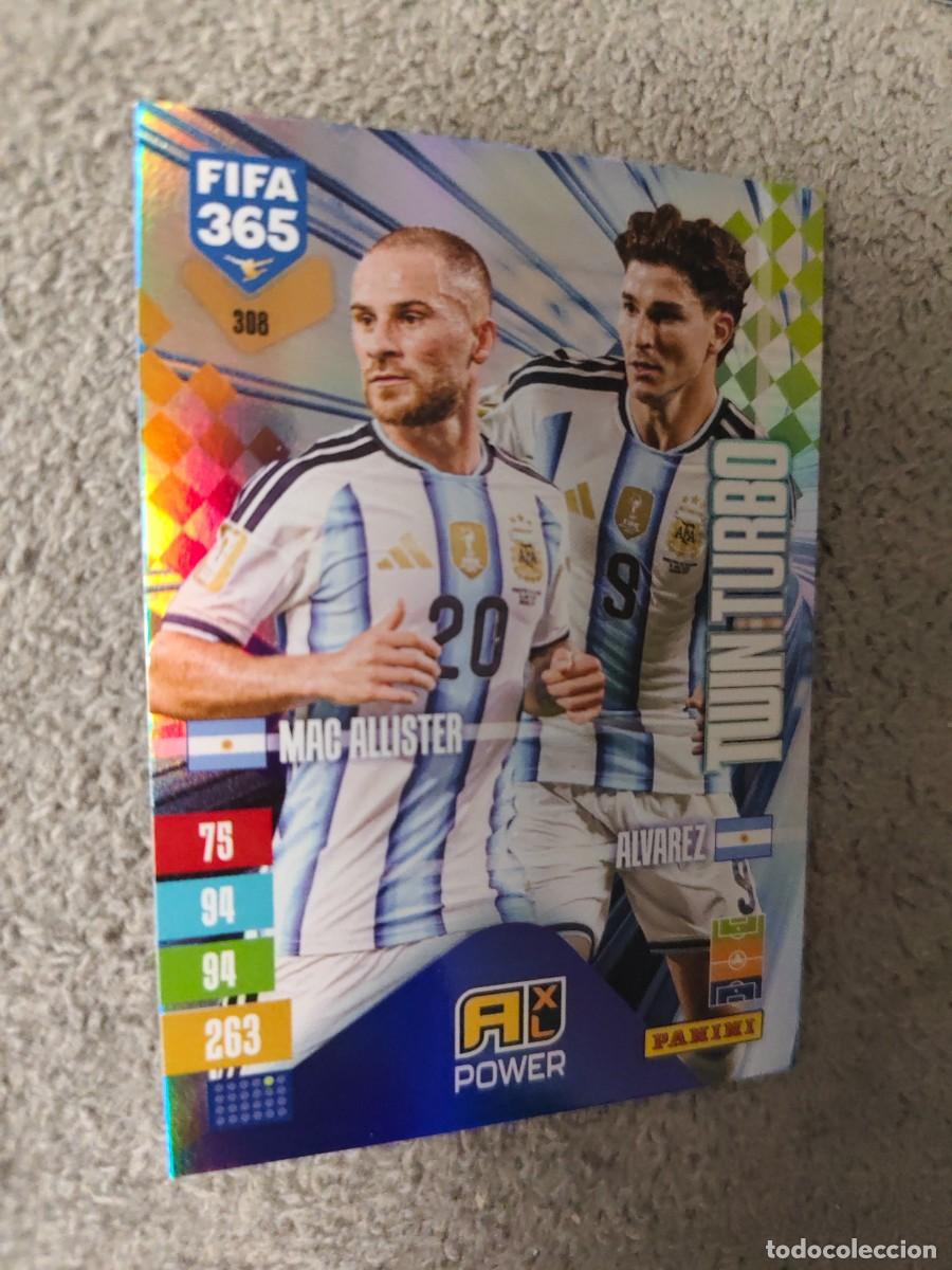 Cromos de f&uacute;tbol: 308 365 ADRENALYN 26 27 MAC ALLISTER JULI&Aacute;N ALVAREZ ARGENTINA TWIN TURBO 2026 2027 FIFA PANINI AAV