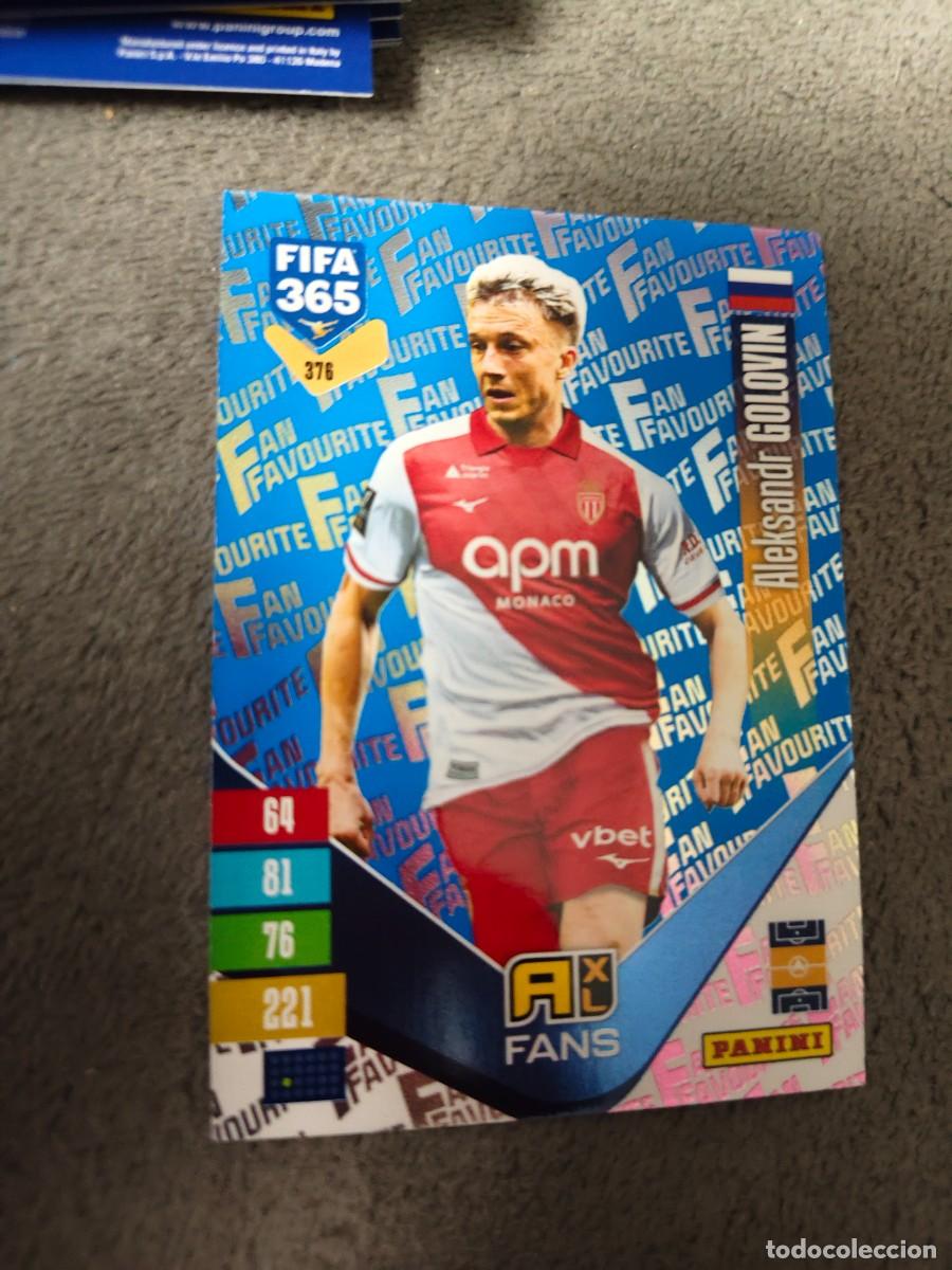 Cromos de f&uacute;tbol: 376 PARALELA AZUL 365 ADRENALYN 26 27 GOLOVIN AS MONACO FAN FAVOURITE 2026 2027 FIFA PANINI AAV