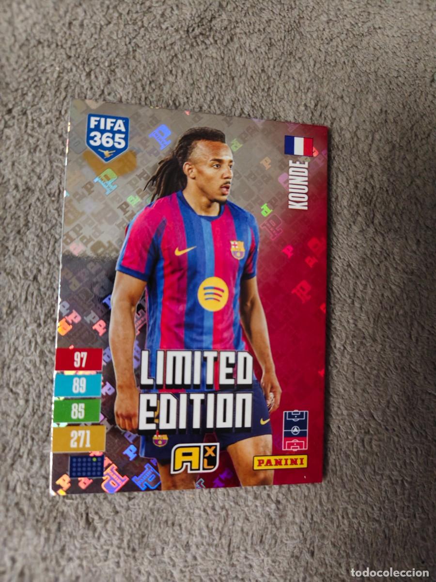 Cromos de f&uacute;tbol: XL HOLO 365 ADRENALYN 26 27 JULES KOUNDE BARCELONA LIMITED EDITION 2026 2027 FIFA PANINI AAV