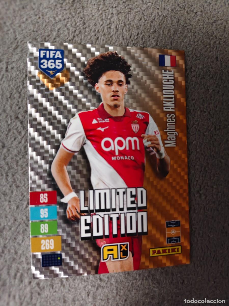 Cromos de f&uacute;tbol: XL 365 ADRENALYN 26 27 MAGHNES AKLIOUCHE MONACO LIMITED EDITION 2026 2027 FIFA PANINI PUNTA TOCADA
