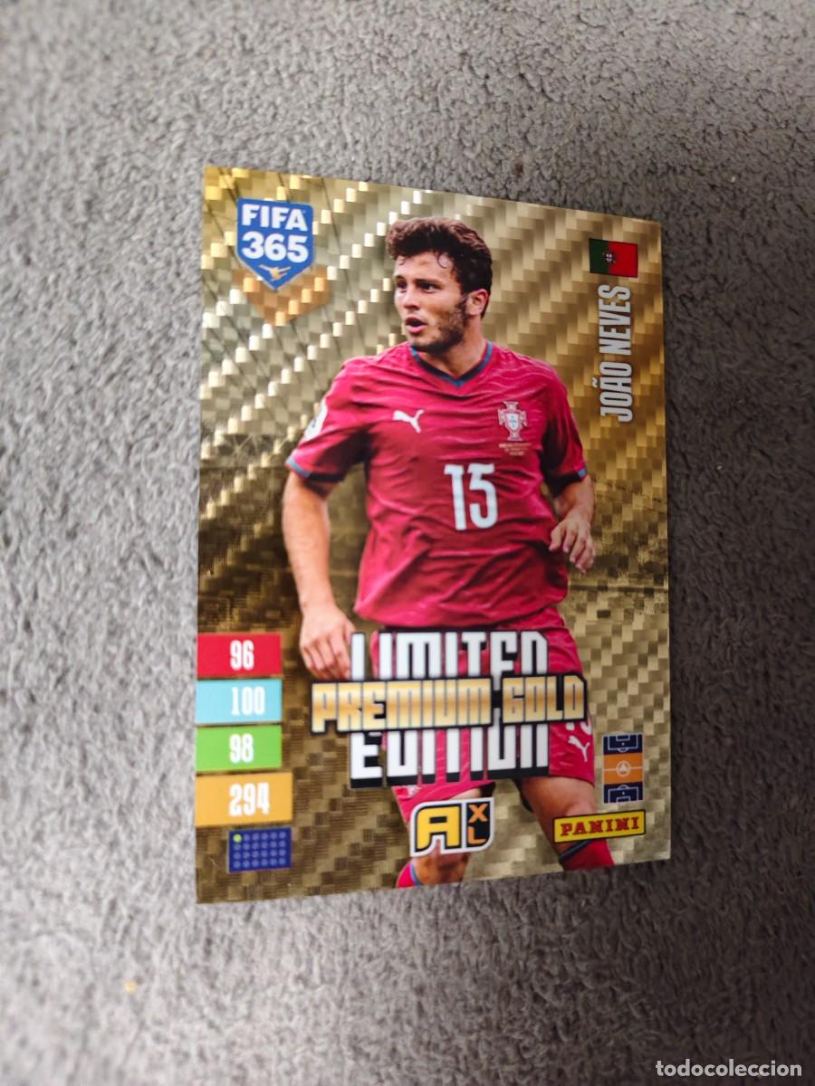 Cromos de f&uacute;tbol: XL 365 ADRENALYN 26 27 JOAO NEVES PORTUGAL LIMITED EDITION PREMIUM GOLD 2026 2027 FIFA PANINI AAV