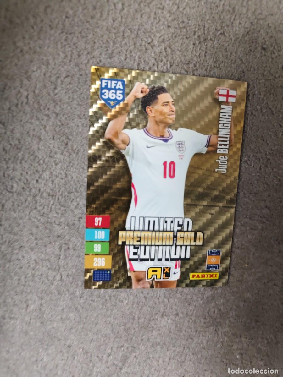 Cromos de f&uacute;tbol: XL 365 ADRENALYN 26 27 JUDE BELLINGHAM INGLATERRA LIMITED EDITION PREMIUM GOLD 2026 2027 FIFA PANINI