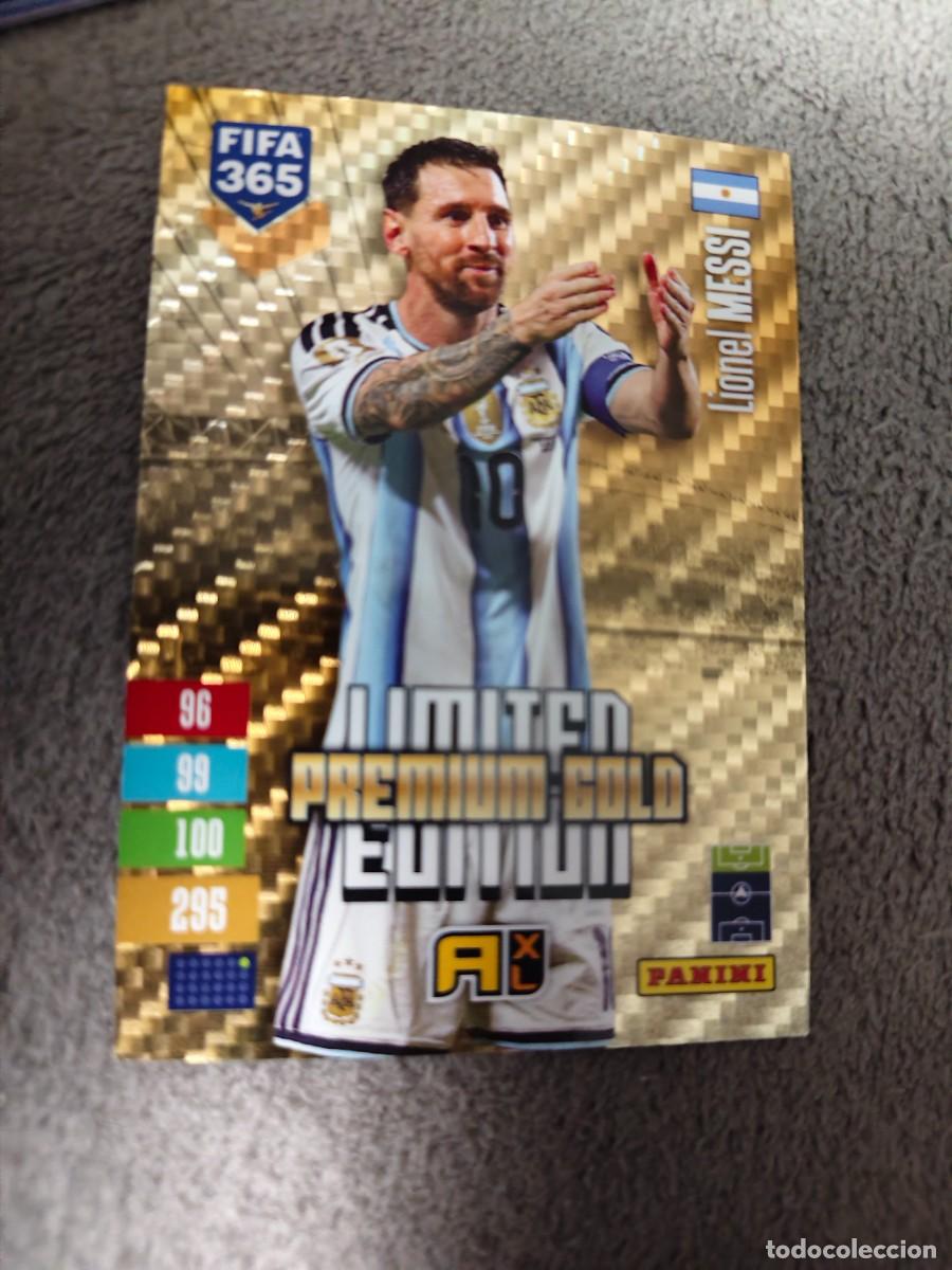 Cromos de f&uacute;tbol: XL 365 ADRENALYN 26 27 LEO MESSI ARGENTINA LIMITED EDITION PREMIUM GOLD 2026 2027 FIFA PANINI AAV