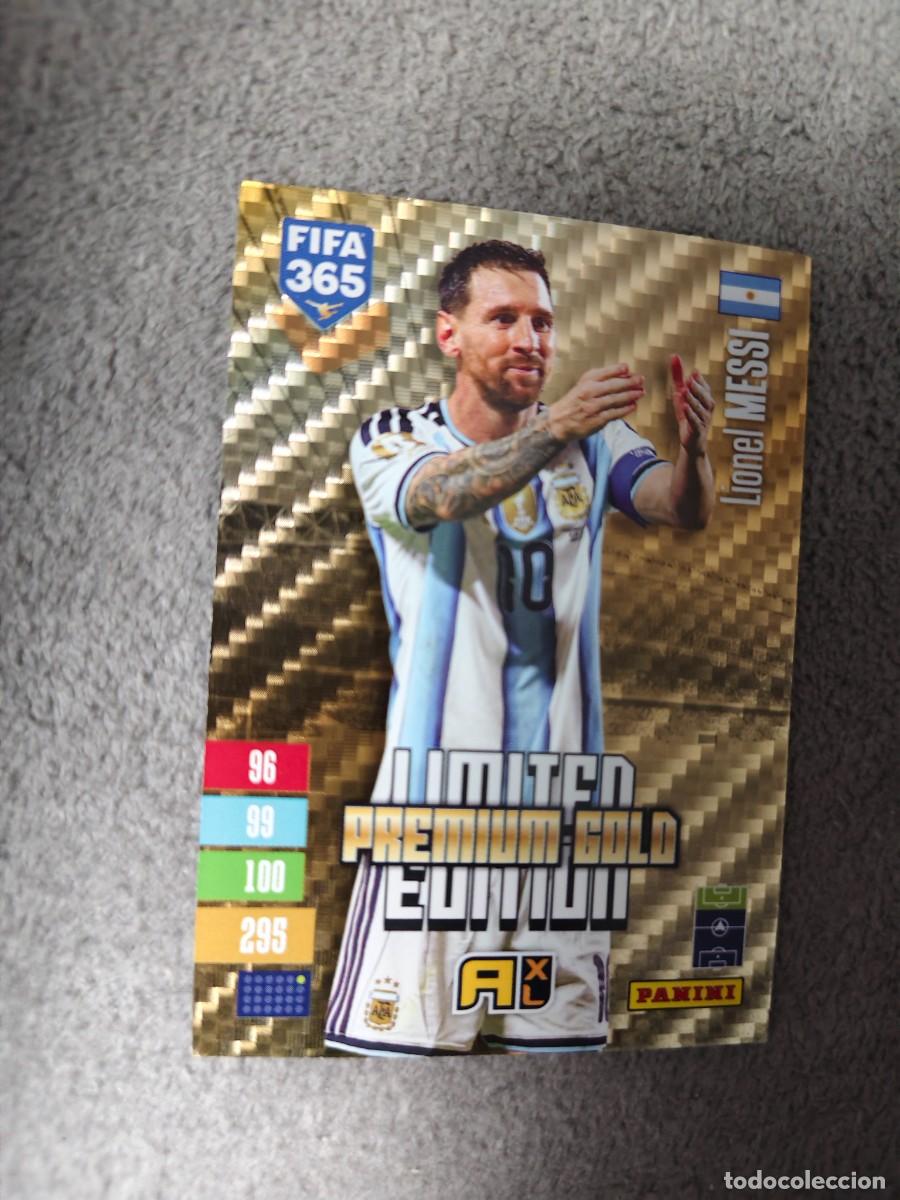 Cromos de f&uacute;tbol: XL 365 ADRENALYN 26 27 LEO MESSI ARGENTINA LIMITED EDITION PREMIUM GOLD 2026 2027 FIFA PANINI AAV