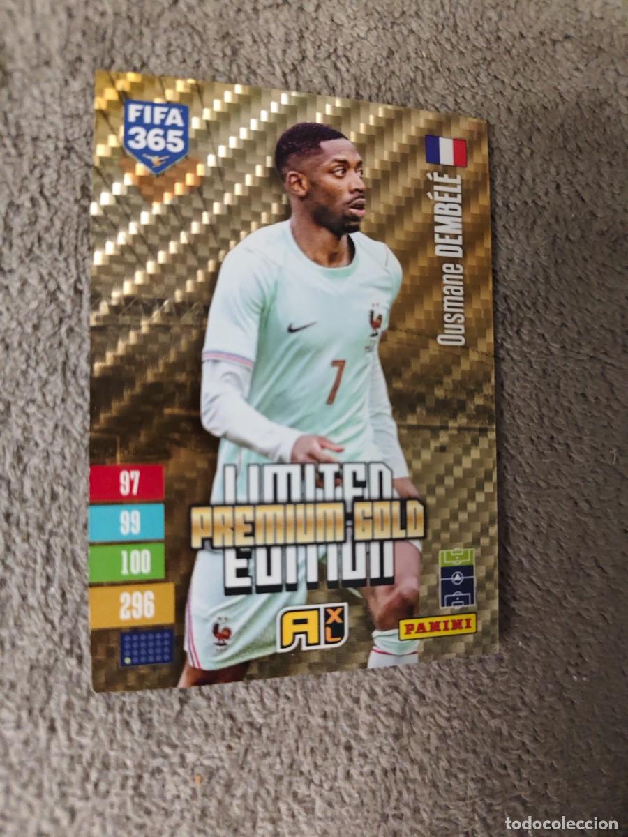 Cromos de f&uacute;tbol: XL 365 ADRENALYN 26 27 OUSMANE DEMBELE FRANCIA LIMITED EDITION PREMIUM GOLD 2026 2027 FIFA PANINI AA