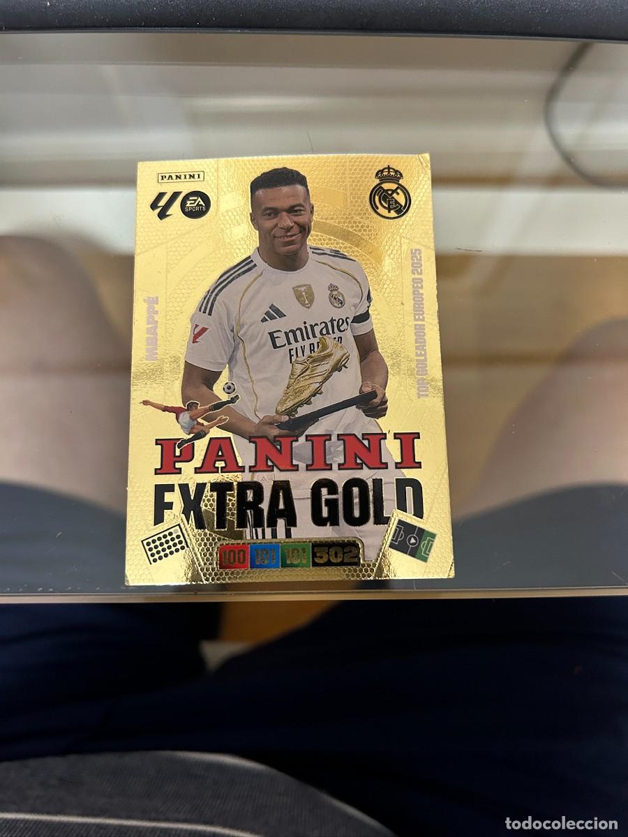 Cromos de f&uacute;tbol: panini extra gold mbappe 2025 26
