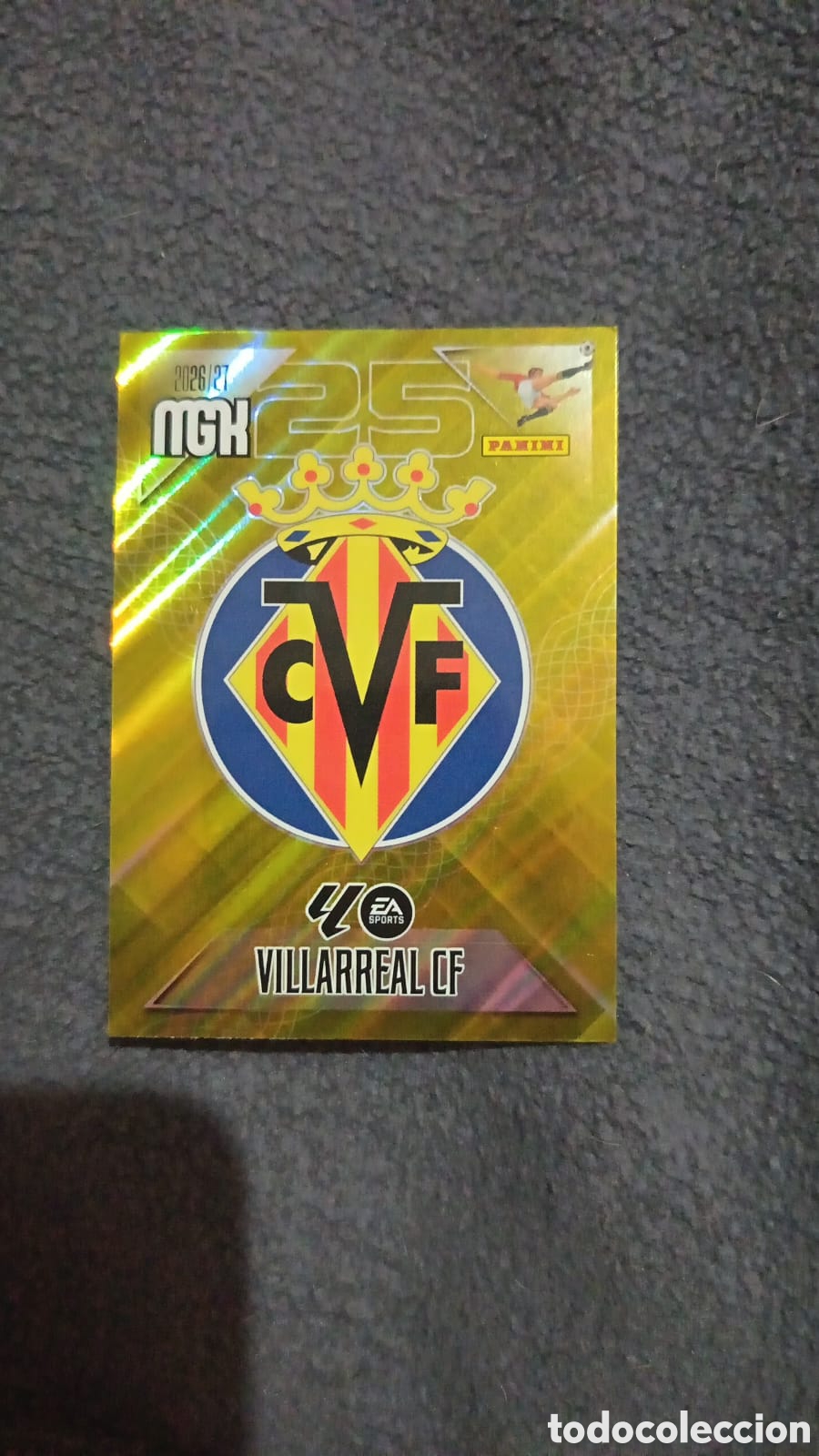 Cromos de f&uacute;tbol: Escudo villareal holograma