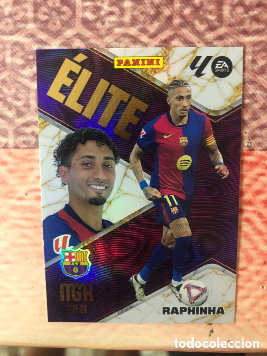 Cromos de f&uacute;tbol: Raphinha elite n&uacute;mero 16 Del Barcelona megacracks 25-26 2025-2026