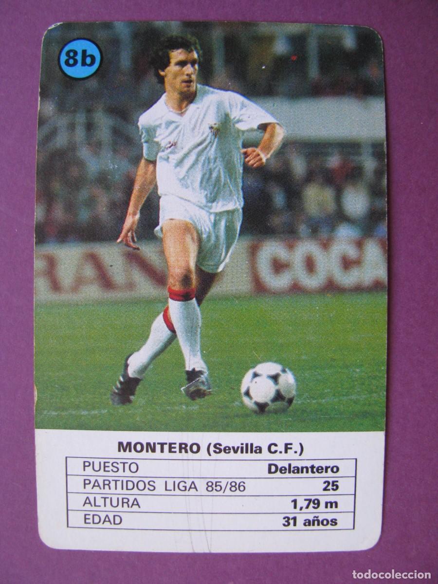 Cromos de f&uacute;tbol: UNA CARTA DE LA BARAJA FOURNIER ASES DE FUTBOL. MONTERO SEVILLA C. F.