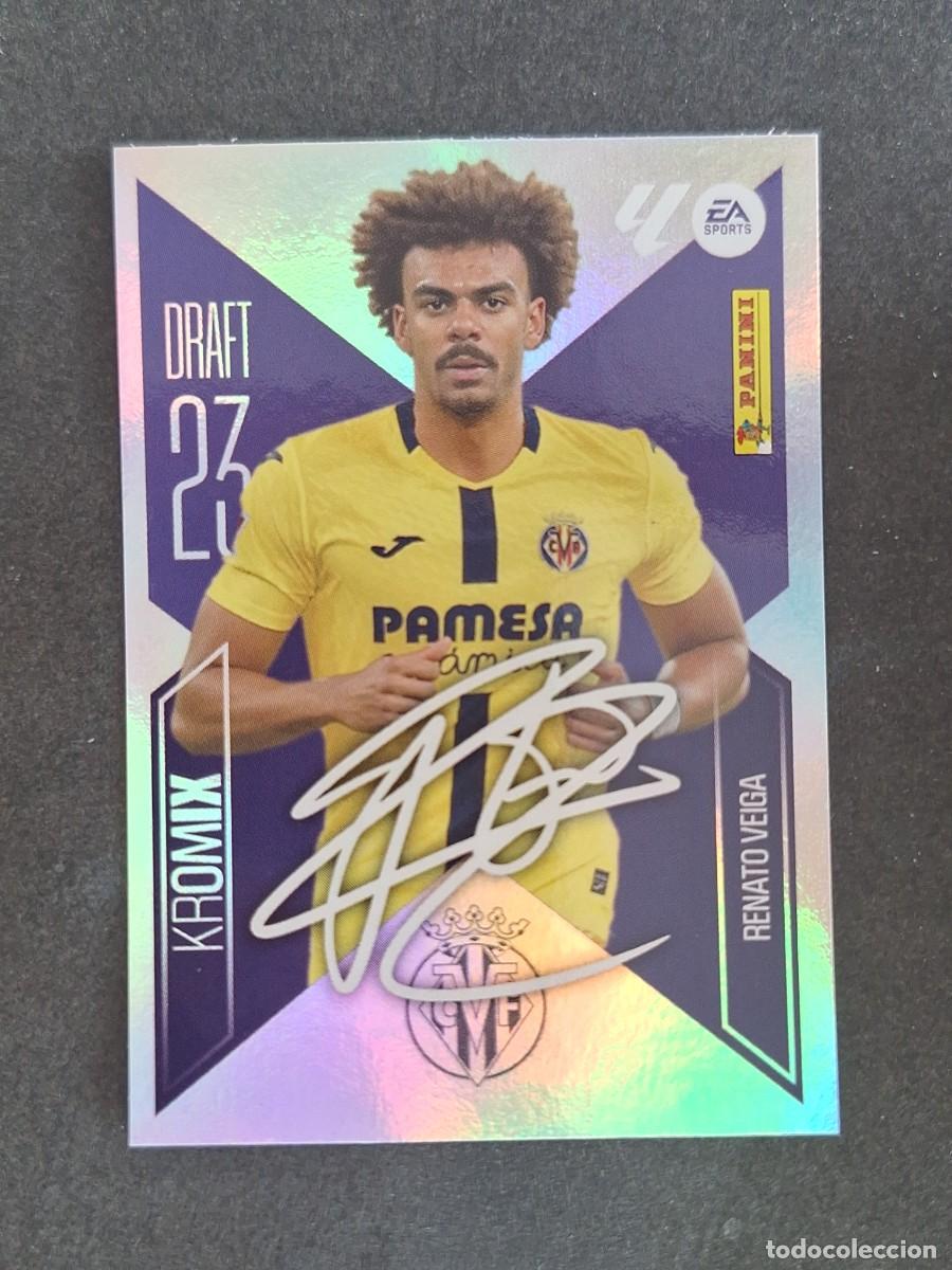 Cromos de f&uacute;tbol: L2 RENATO VEIGA VILLARREAL C. F. DRAFT 23 KROMIX LIGA ESTE 2026 2027 26 27 NUNCA PEGADO SIN PEGAR